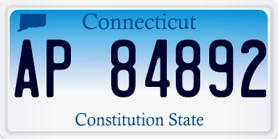CT license plate AP84892