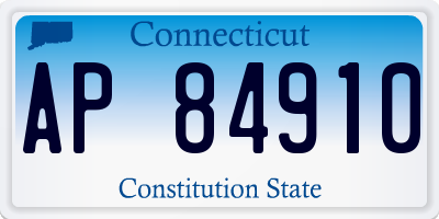 CT license plate AP84910
