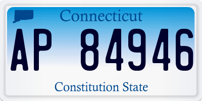 CT license plate AP84946