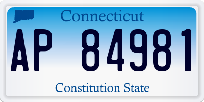 CT license plate AP84981