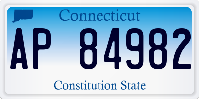 CT license plate AP84982
