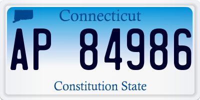 CT license plate AP84986