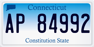 CT license plate AP84992