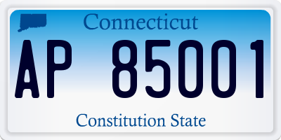 CT license plate AP85001