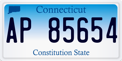 CT license plate AP85654