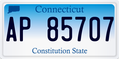 CT license plate AP85707