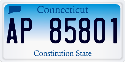 CT license plate AP85801
