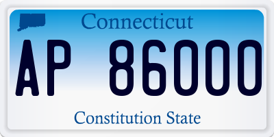 CT license plate AP86000