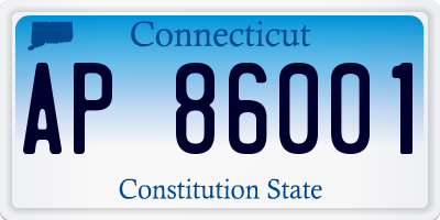 CT license plate AP86001