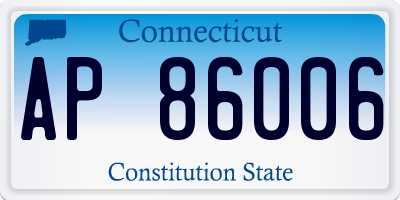 CT license plate AP86006