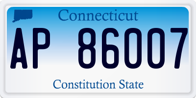 CT license plate AP86007