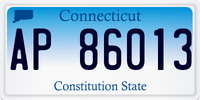 CT license plate AP86013