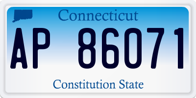 CT license plate AP86071