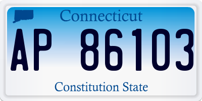 CT license plate AP86103