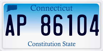 CT license plate AP86104