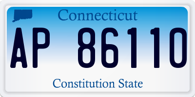 CT license plate AP86110