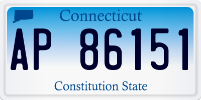 CT license plate AP86151