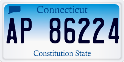 CT license plate AP86224