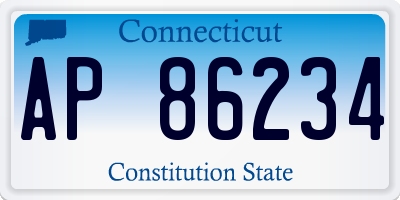 CT license plate AP86234