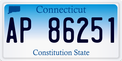 CT license plate AP86251