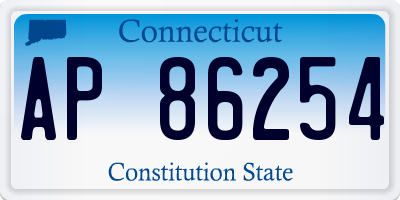 CT license plate AP86254