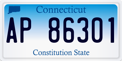 CT license plate AP86301