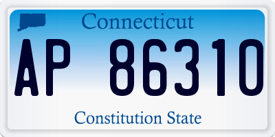 CT license plate AP86310