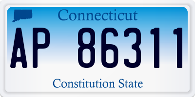 CT license plate AP86311