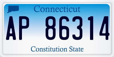 CT license plate AP86314