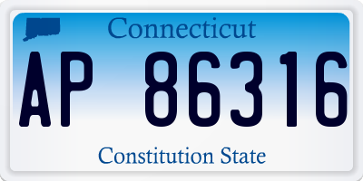 CT license plate AP86316