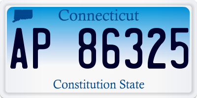 CT license plate AP86325