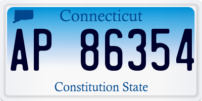 CT license plate AP86354