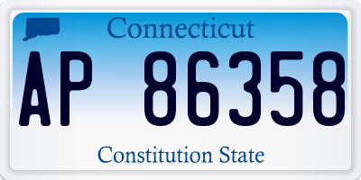 CT license plate AP86358