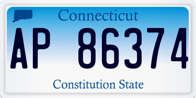 CT license plate AP86374