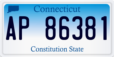 CT license plate AP86381