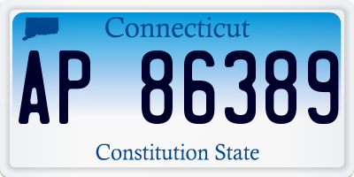 CT license plate AP86389