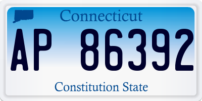 CT license plate AP86392