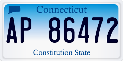 CT license plate AP86472