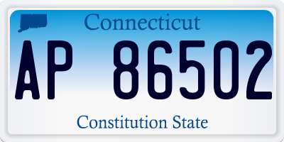 CT license plate AP86502