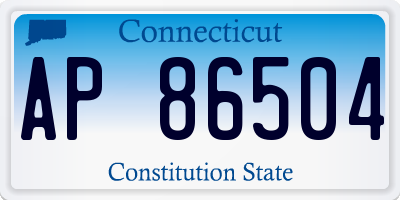 CT license plate AP86504