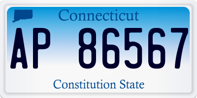 CT license plate AP86567