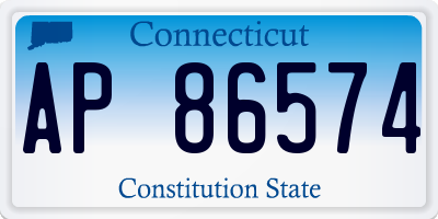CT license plate AP86574