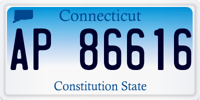 CT license plate AP86616