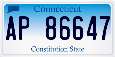 CT license plate AP86647