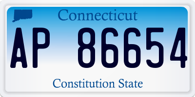CT license plate AP86654
