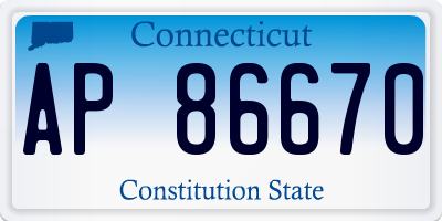 CT license plate AP86670