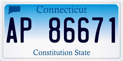 CT license plate AP86671