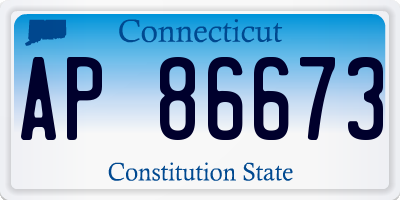 CT license plate AP86673