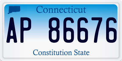 CT license plate AP86676