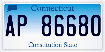 CT license plate AP86680